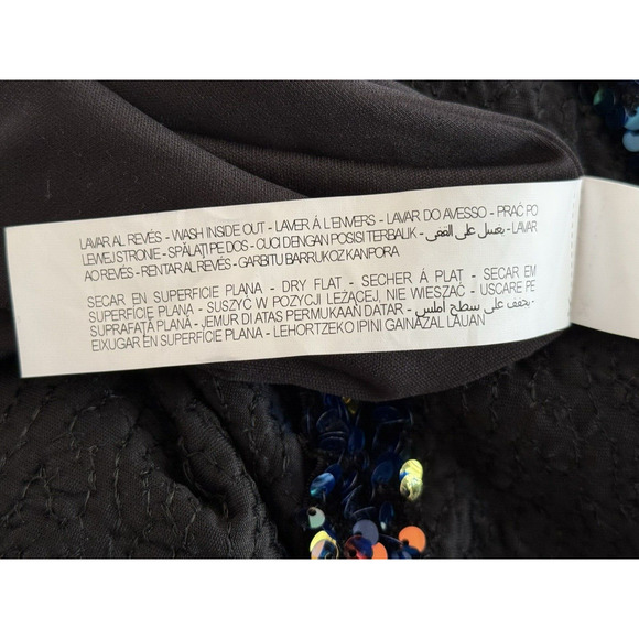 ZARA NWT WOMANS MULTICOLORED SEQUIN VELVET PUFF SLEEVE BODYCON MINI DRESS‎ SZ M - Picture 12 of 15